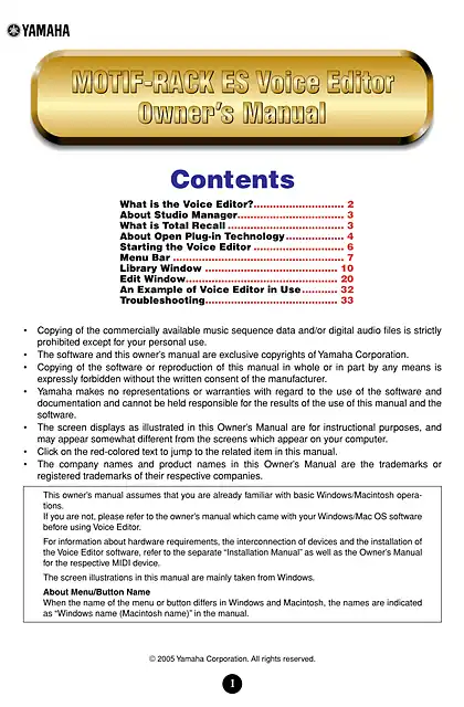 yamaha雅马哈MOTIF-RACK ES Voice Editor